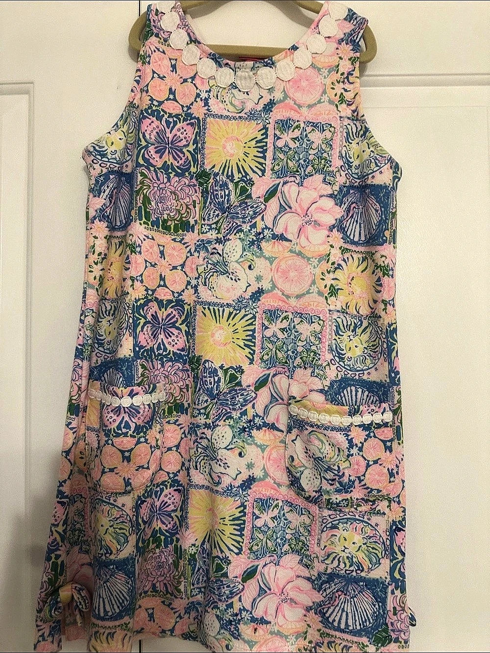 Lilly Pulitzer Floral Mini Dress in Pink & Blue Size 12-14 Like New
